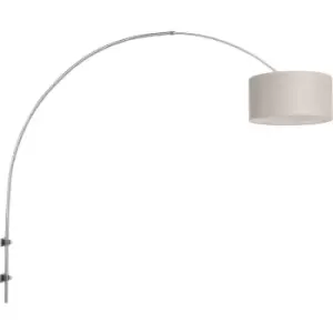 Image of Sienna Lighting - Sienna Sparkled Light Wall Lamp with Shade Brushed Steel, Grey Shade