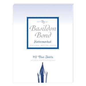 Image of Basildon Bond Writing Pad 137 x 178mm Blue Pack of 10 100100123