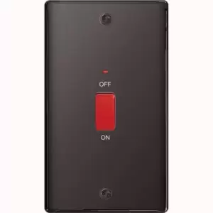 Image of BG Nexus Metal Black Nickel Double Cooker Switch with Power Indicator 45A - NBN72