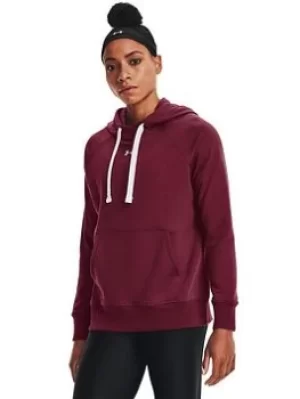Image of Under Armour Rival Fleece Hb Hoodie, Burgundy, Size S, Women