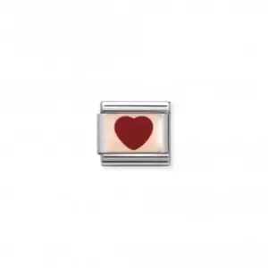 Image of Nomination Composable Classic Rose Gold Red Heart Link 430201/14