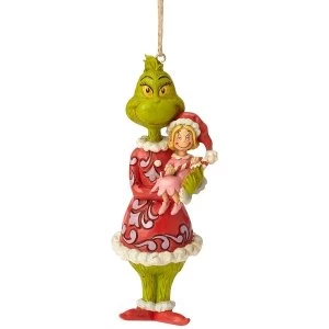 Image of Grinch Holding Cindy Lou Hanging Ornament