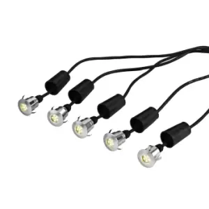 Image of Derwent 5 x Deck Garden light with 6m cable and 12V Transformer, IP54