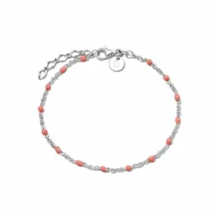 Image of Daisy London 925 Sterling Silver Treasures Pink Beaded Bracelet Sterling Silver