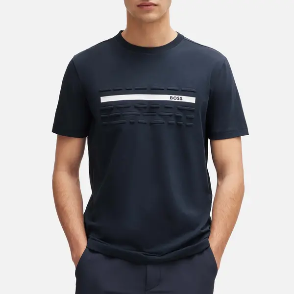 Image of BOSS Green Cotton Blend T-Shirt - S Blue Tops male 50513010-402 S