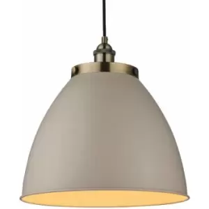 Image of Hanging Ceiling Pendant Light grey & antique brass Industrial Lamp Bulb Holder