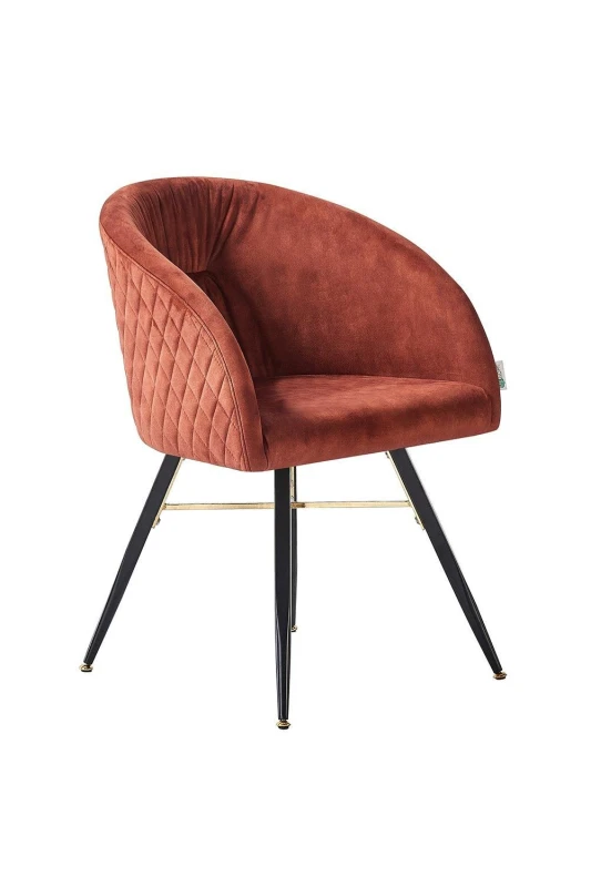 Image of Life Interiors Life Interiors Single Vittorio Velvet Dining Chair with Black Metal Legs, Quilted Design Modern Accent Chair in Wine Wine One Size Unis