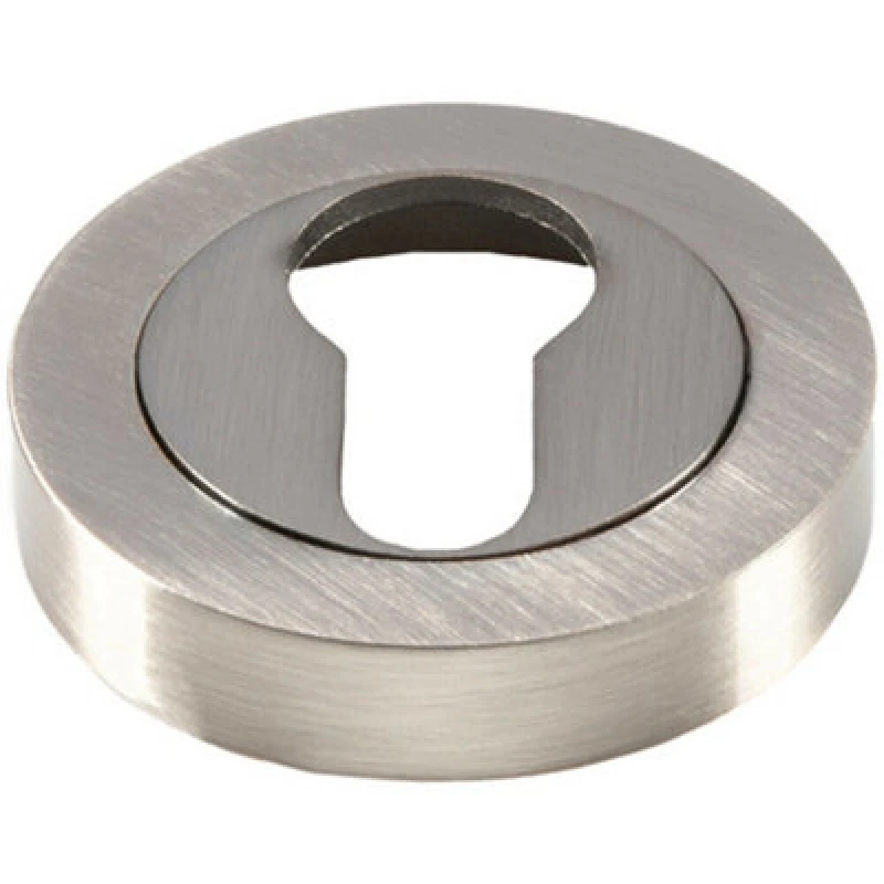 Image of Loops 50mm Euro Profile Round Escutcheon Concealed Fix Satin Nickel Keyhole Cover Metallics unisex