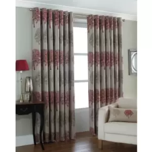 Image of Riva Home Oakdale Tree Design Eyelet Curtains (46 x 54" (117 x 137cm)) (Red) - Red