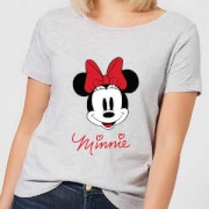 Image of Disney Mickey Mouse Minnie Face Womens T-Shirt - Grey - M