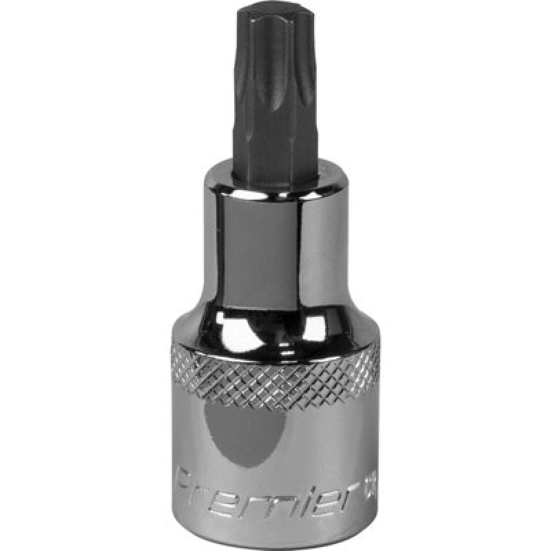 Image of Loops T47 TRX Star Socket Bit - 1/2" Square Drive - PREMIUM S2 Steel Head Knurled Grip Metallics