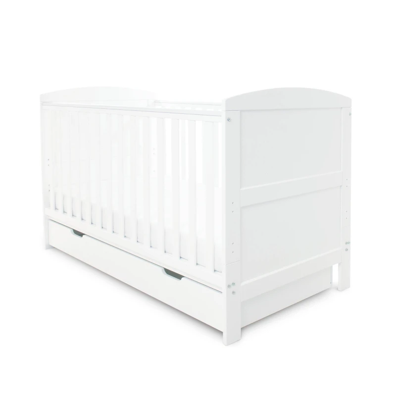 Image of Ickle Bubba Coleby Classic Cot Bed Under Drawer and Mattress White unisex one