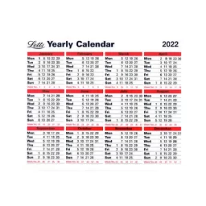 Image of Letts Yearly Calendar 2022 22-TYC