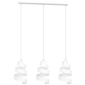 Image of Emibig Saga White Bar Pendant Ceiling Light 3x E27