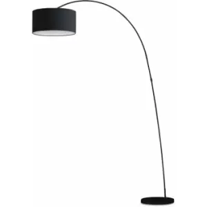Image of Faro Papua - 1 Light Floor Lamp Black with Shade, E27