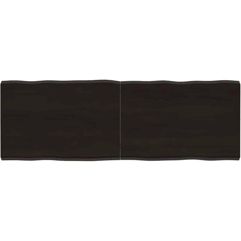 Image of Vidaxl Table Top Dark Brown 140X50X(2-4) Cm Treated Solid Wood Live Edge, Brown 364030