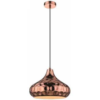 Image of Spring Lighting - 1 Light Large Dome Ceiling Pendant Black, Copper, E27