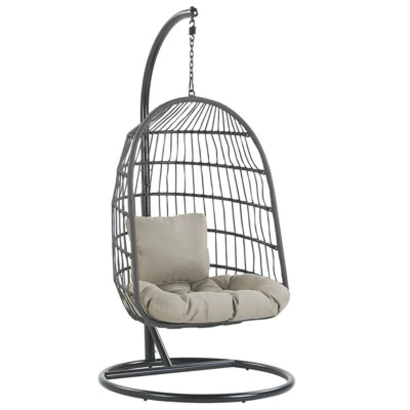 Image of Beliani Hanging Chair With Stand Allera Metal Black