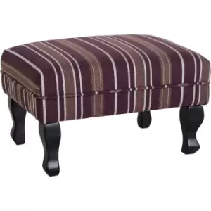 Image of Sherborne Burgandy Stripe Fabric Footstool