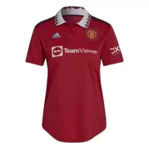Image of adidas Man United Home Shirt 2022 2023 Womens - Red