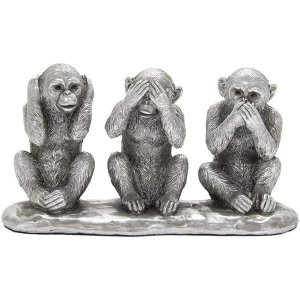 Image of Silver Three Wise Monkeys By Leonardo