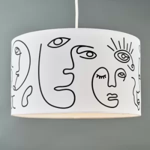 Image of Reni Large Pendant Shade with Face Art Design