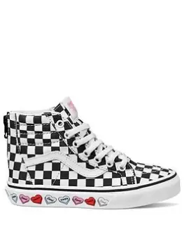 Image of Vans Sk8-Hi Candy Hearts Childrens Girl Hi Top Trainers-Black/Multi, Black/Multi, Size 13