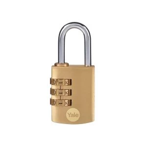 Image of Yale Locks Brass Combination Padlock 22mm (Pack 2)