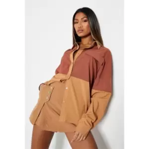 Image of I Saw It First Woven Contrast Pocket Front Shirt - Brown