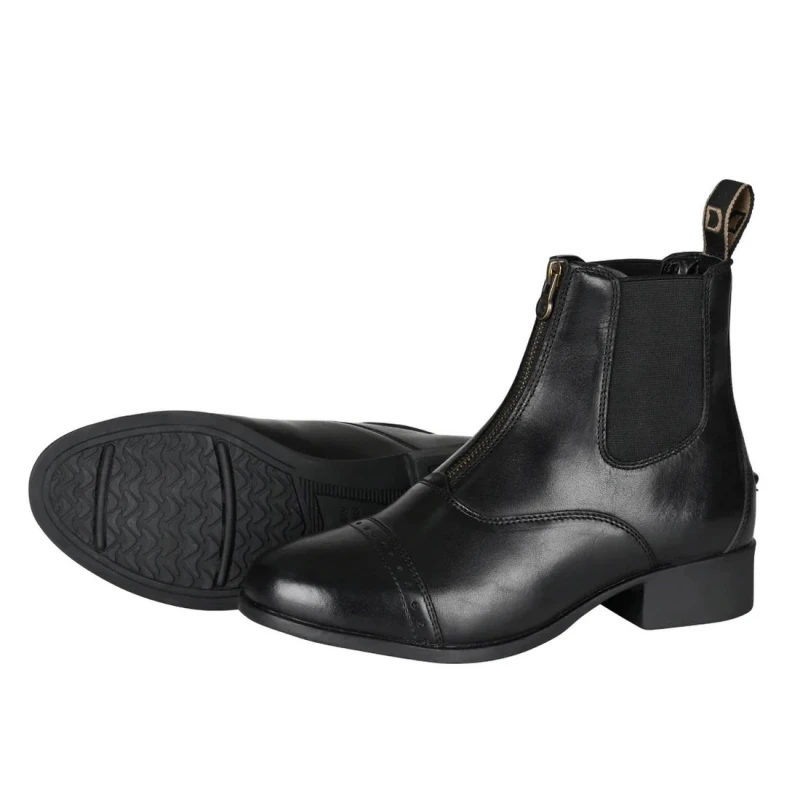 Image of Dublin Dublin Foundation II Zip Leather Paddock Boots in Black Size: 4 Black 4 Unisex 5063574550505