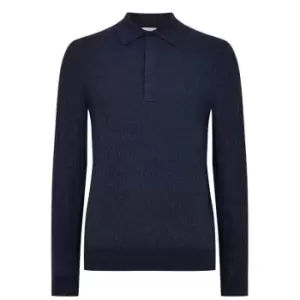Image of PAUL SMITH Waffle Knit Polo Shirt - Blue