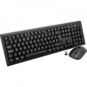 Image of V7 Videoseven CKW200UK Keyboard and mouse set Splashproof English, QWERTY Black