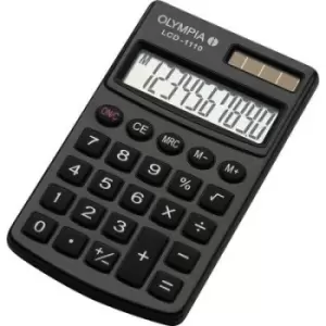 Image of Olympia LCD 1110 Pocket calculator Black Display (digits): 10 solar-powered, battery-powered (W x H x D) 70 x 10 x 117 mm