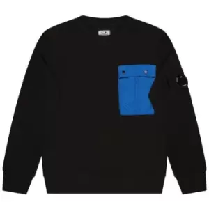 Image of CP COMPANY Boys Fleece Mix Sweater - Black