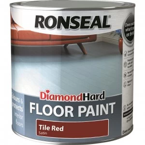 Image of Ronseal Diamond Hard Floor Paint Tile Red 2.5l