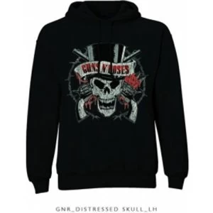 Image of Guns N Roses Distressed Skull Pullover Hoodie: Large