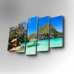 Image of 5PUC-056 Multicolor Decorative Canvas Painting (5 Pieces)