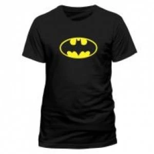 Image of DC COMICS Batman Logo Unisex X-Large T-Shirt - Black