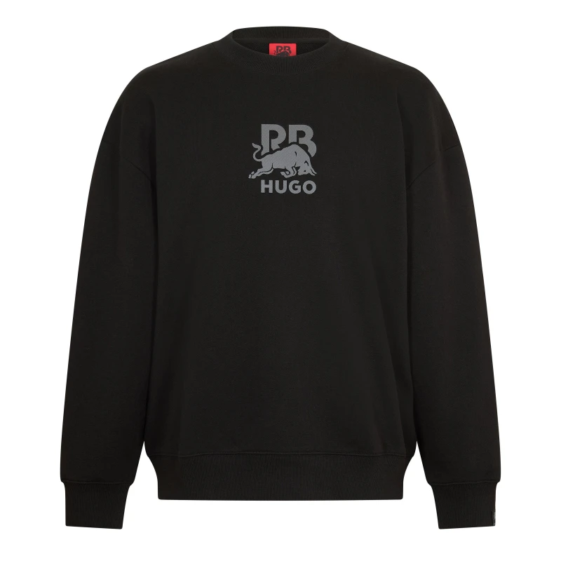 Image of Hugo Mens Dahrain Rb Crew Sweatshirt Black male XS