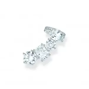 Image of Sterling Silver White Zirconia Ear Climber Single Earring H2279-051-14