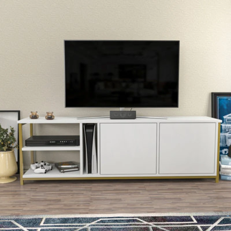Image of Decorotika Primrose TV Stand TV Unit for TV's up to 72" Gold