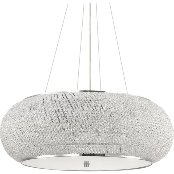 Image of Ideal Lux Lighting - Ideal Lux Decorative Crystal & Glass Pendant Gold, E14