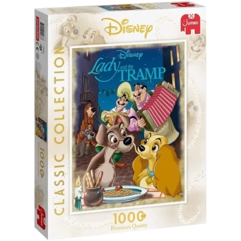 Image of Jumbo Disney Classic Collection Lady & The Tramp Movie Poster Jigsaw Puzzle - 1000 Pieces