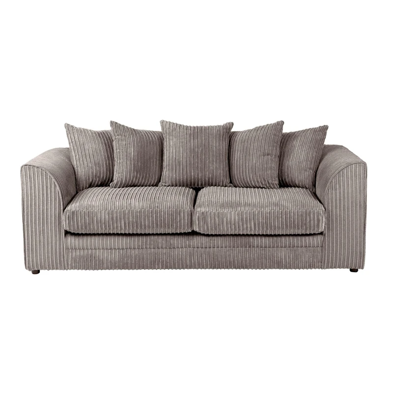 Image of LUXURY LIFE Dylan Jumbo Cord Fabric 3 Seater Sofa Grey