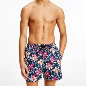 Image of Tommy Hilfiger Mens Medium Drawstring Swim Shorts - Classic Tropic Vibrant Trip - S