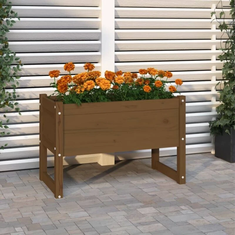 Image of vidaXL Planter Honey Brown 78x40x52cm Solid Wood Pine, Brown 822120