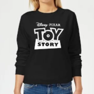 Image of Toy Story Logo Outline Womens Sweatshirt - Black