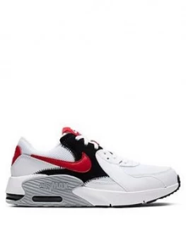 Image of Nike Air Max Excee Junior Trainers - White/Red, Size 3