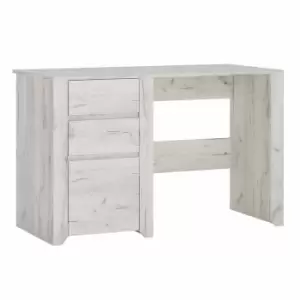 Image of Angel 3 Drawer Desk, White/Oak