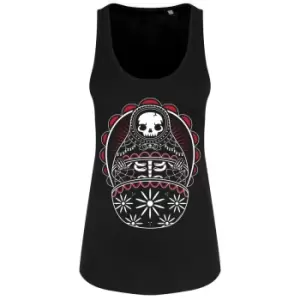 Image of Grindstore Womens/Ladies Skeleton Matryoshka Vest Top (S) (Black)